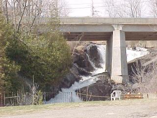 View from road below falls